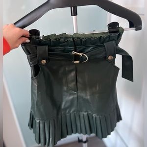 Zara faux leather dark green skirt. Size XS.